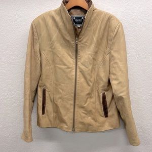 Vera Pelle Vintage Tan Leather Jacket 16 L